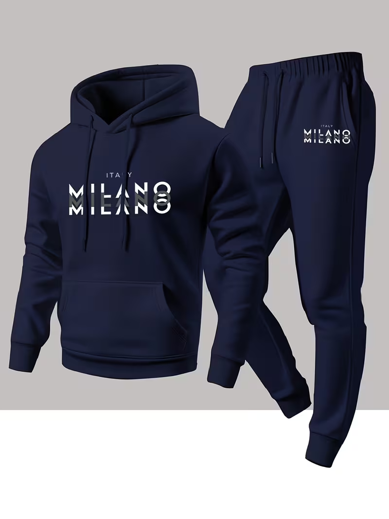 Warm Winter Clothing - メンズ売れ筋ファッションレタープリントセットアップ ツーピース パーカー 暖かいパンツ 冬用シンプルパーカーセット クリアランス