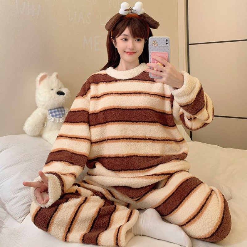 Winter Clothes - M-5XL プラスサイズ レディース 冬用 暖かい ツーピースセット