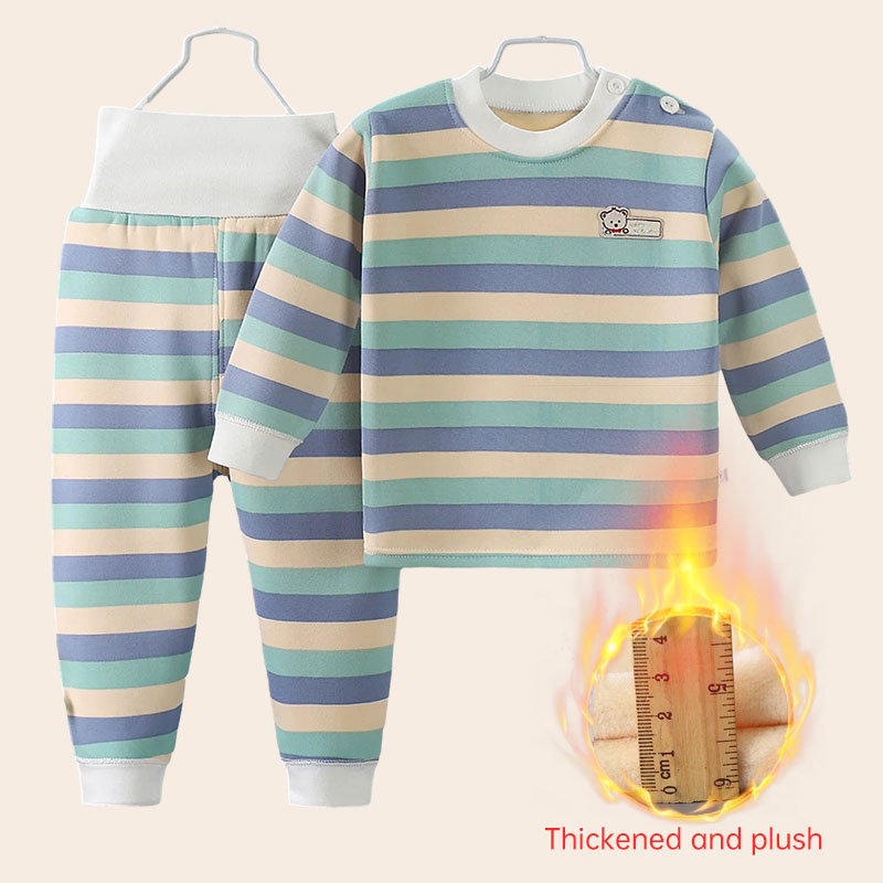 Winter Clothing For Toddlers - 厚みのある暖かいぬいぐるみ子供セット子供服少年少女下着スーツ秋冬子供服