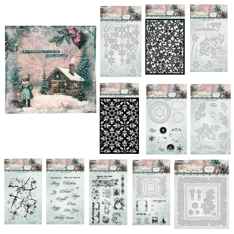 Winter Clothing Photo - クリスマスブラッシュホリデー冬クラックル雪の星フレーム金属切削ダイシリコーンスタンプスクラップブックステンシルフォトアルバム DIY 紙