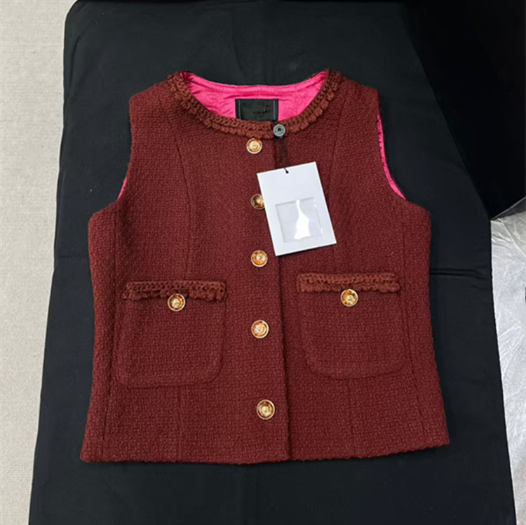 Jacket Winter Clothing - カスタマイズ可能なヨーロッパ女性服、2026年夏の新作スタイル、ノースリーブシングルボタンツイードベストジャケットとスカートのセット
