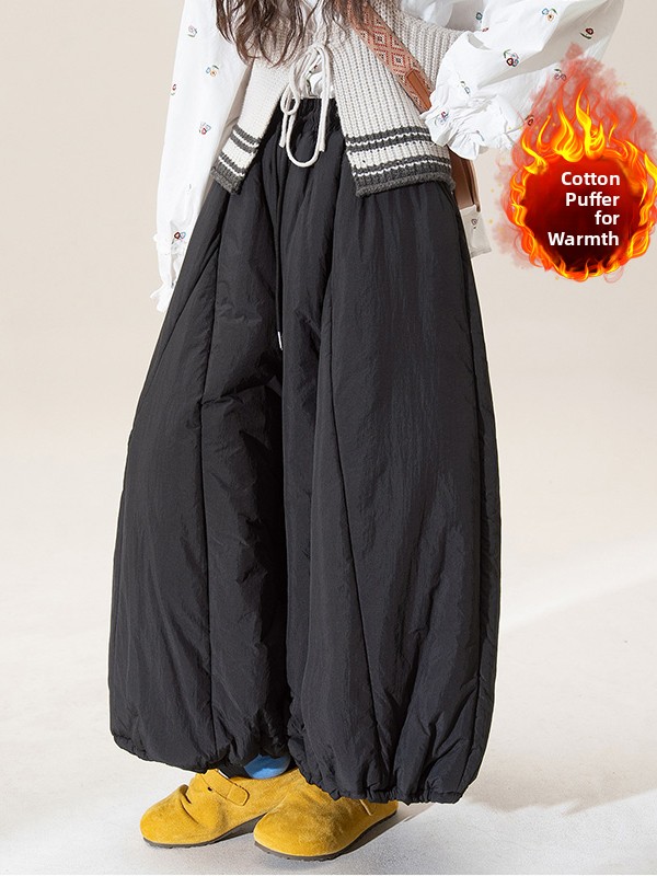冬用厚手ワイドレッグランタンパンツ コットン素材 ハイウエス - Warm Winter Clothing のレビューと価格