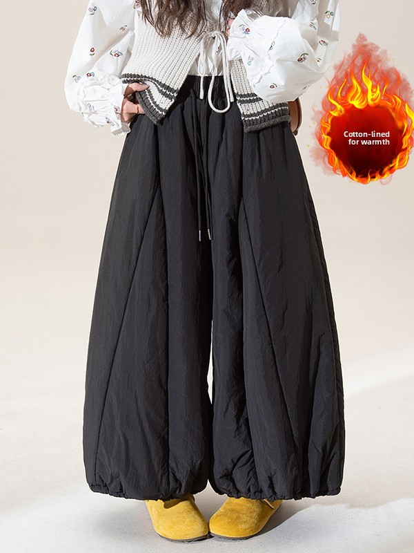 冬用厚手ワイドレッグランタンパンツ コットン素材 ハイウエス - Warm Winter Clothing のレビューと価格
