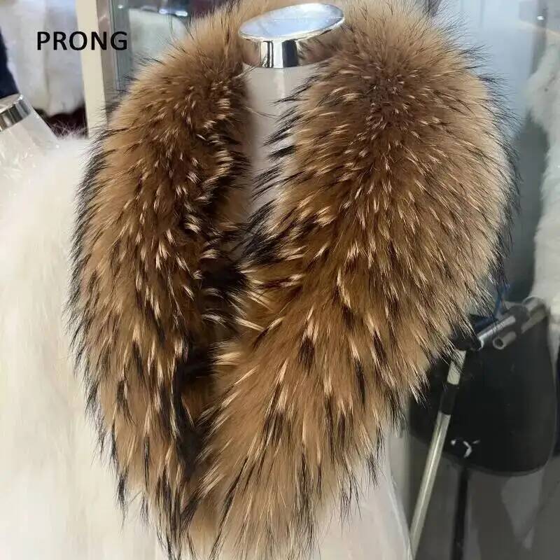 天然アライグマの毛皮の襟,女性用,本物の毛皮のスカーフ,豪華 - Winter Clothing Color のレビューと価格