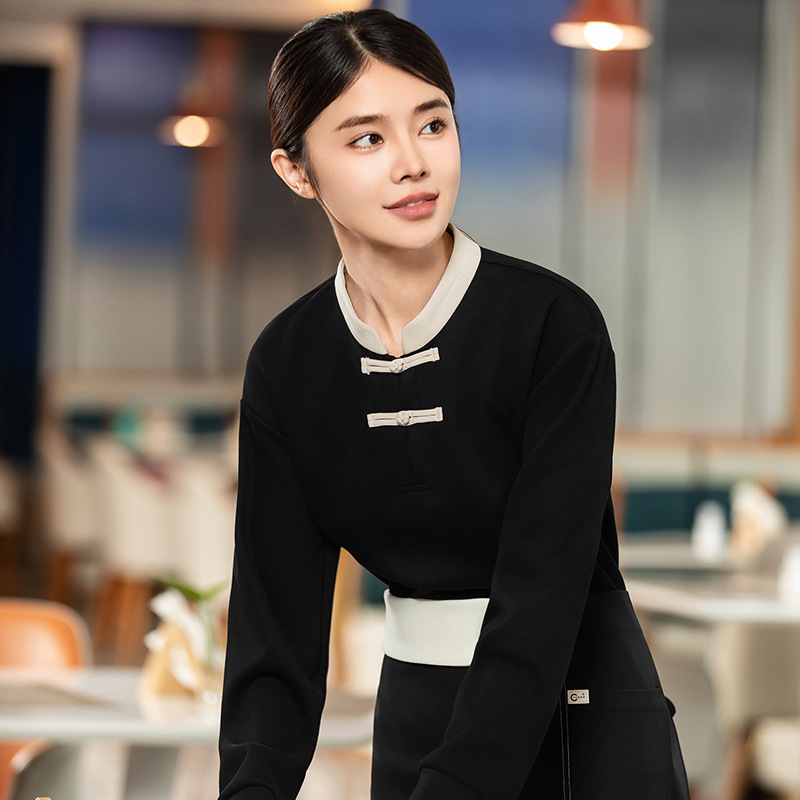 中国風ウェイタースウェットシャツ、刺繍ロゴ入り、ケータリング - Winter Clothing Companies のレビューと価格