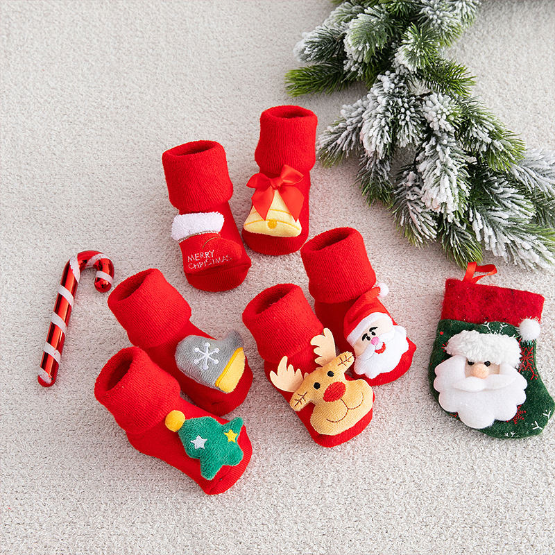 ベビークリスマス靴下新生児綿冬肥厚ショートソックス子供フロア - Winter Clothing For Toddlers のレビューと価格