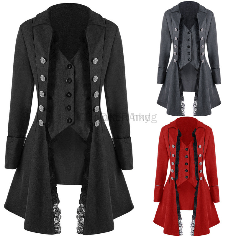 冬の女性のジャケットゴシックスチームパンクコルセットハロウィ - Jacket Winter Clothing のレビューと価格