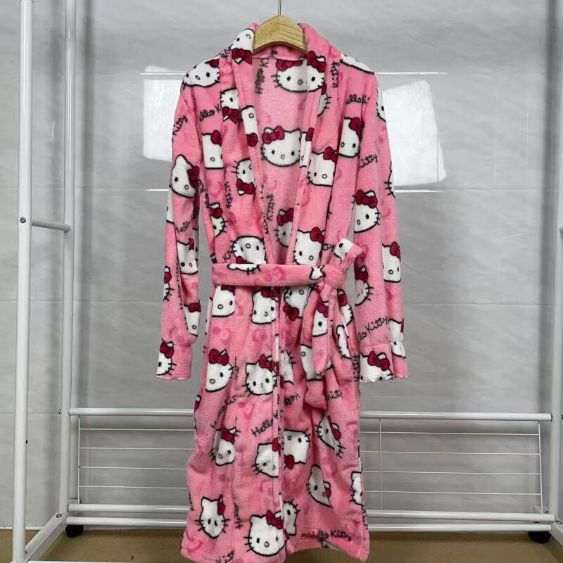 ナイトガウン ハローキティ 新しい秋冬暖かいミッドレングスバ - Winter Clothes のレビューと価格