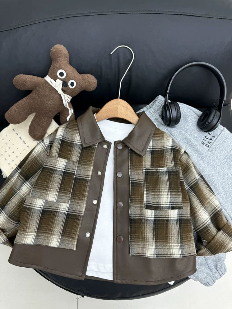子供のチェック柄ジャケット男の子春長袖屋外服新韓国秋冬ウール - Winter Clothing For Toddlers のレビューと価格
