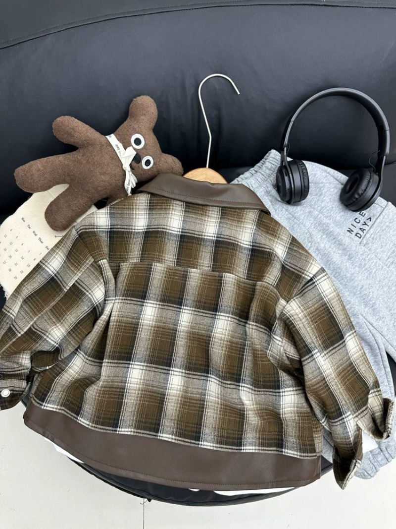 子供のチェック柄ジャケット男の子春長袖屋外服新韓国秋冬ウール - Winter Clothing For Toddlers のレビューと価格