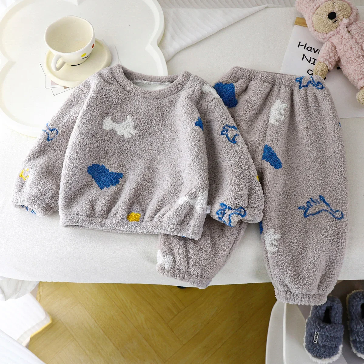 子供のための厚くて暖かいフリースのパジャマ,かわいい漫画の服 - Winter Clothing For Toddlers のレビューと価格