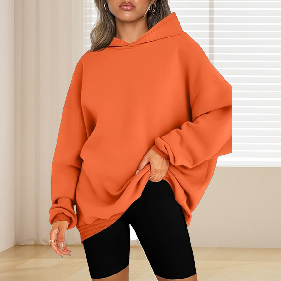 プラスサイズのベーシックソリッドカラーパーカー、カジュアルシ - Winter Clothing Color のレビューと価格