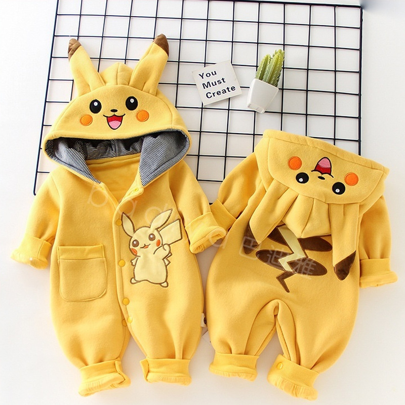漫画ポケットモンスターベビーパジャマ新生児かわいい冬長袖子供 - Winter Clothing For Toddlers のレビューと価格