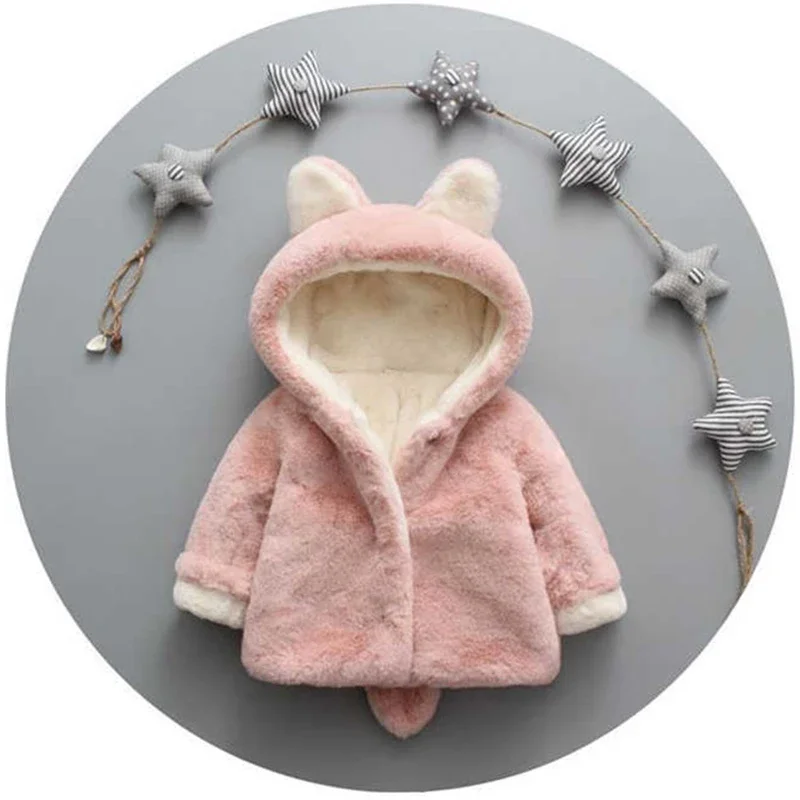かわいい猫の耳が付いたベビージャケット,小さな女の子のための - Winter Clothing For Toddlers のレビューと価格