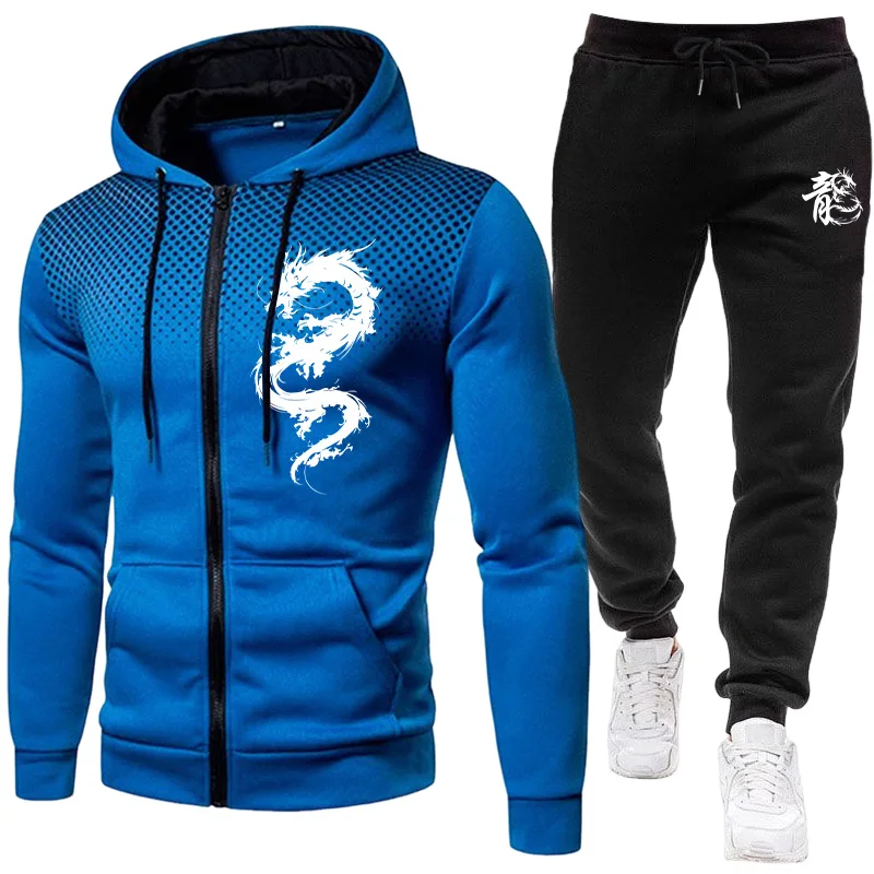 メンズパリドラゴン柄ファッションプリントセットアップ ツーピ - Warm Winter Clothing のレビューと価格