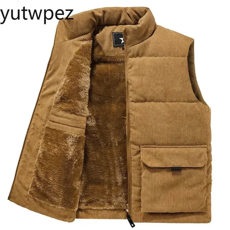 屋外ハイキングファッションウールベスト男性綿入りベストコート - Warm Winter Clothing のレビューと価格