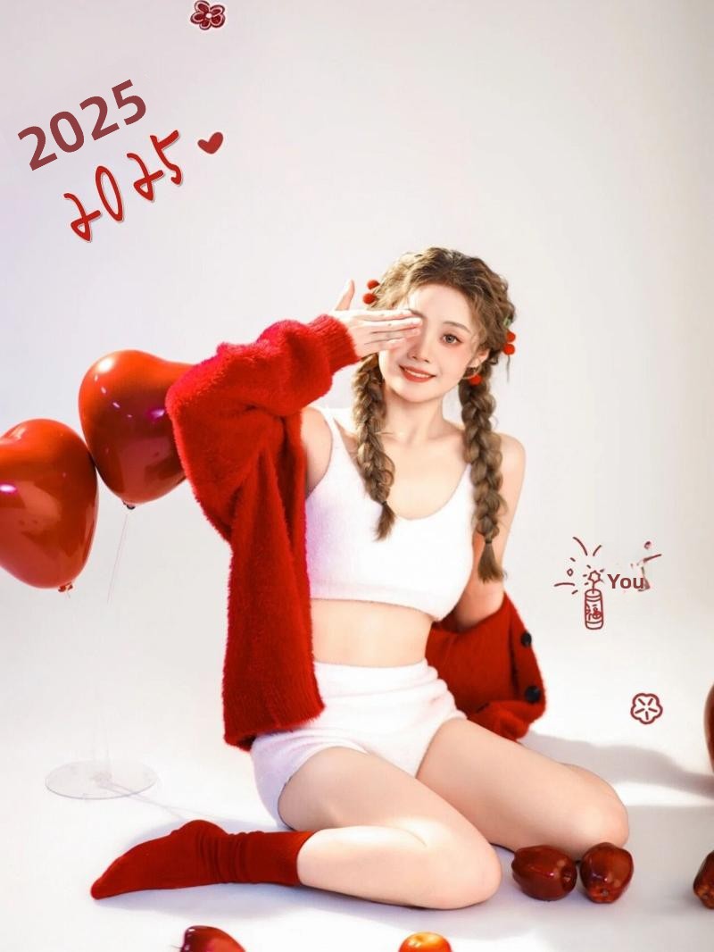 新しい秋冬の赤いセーター芸術写真スタジオガールパーソナリティ - Winter Clothing Photo のレビューと価格