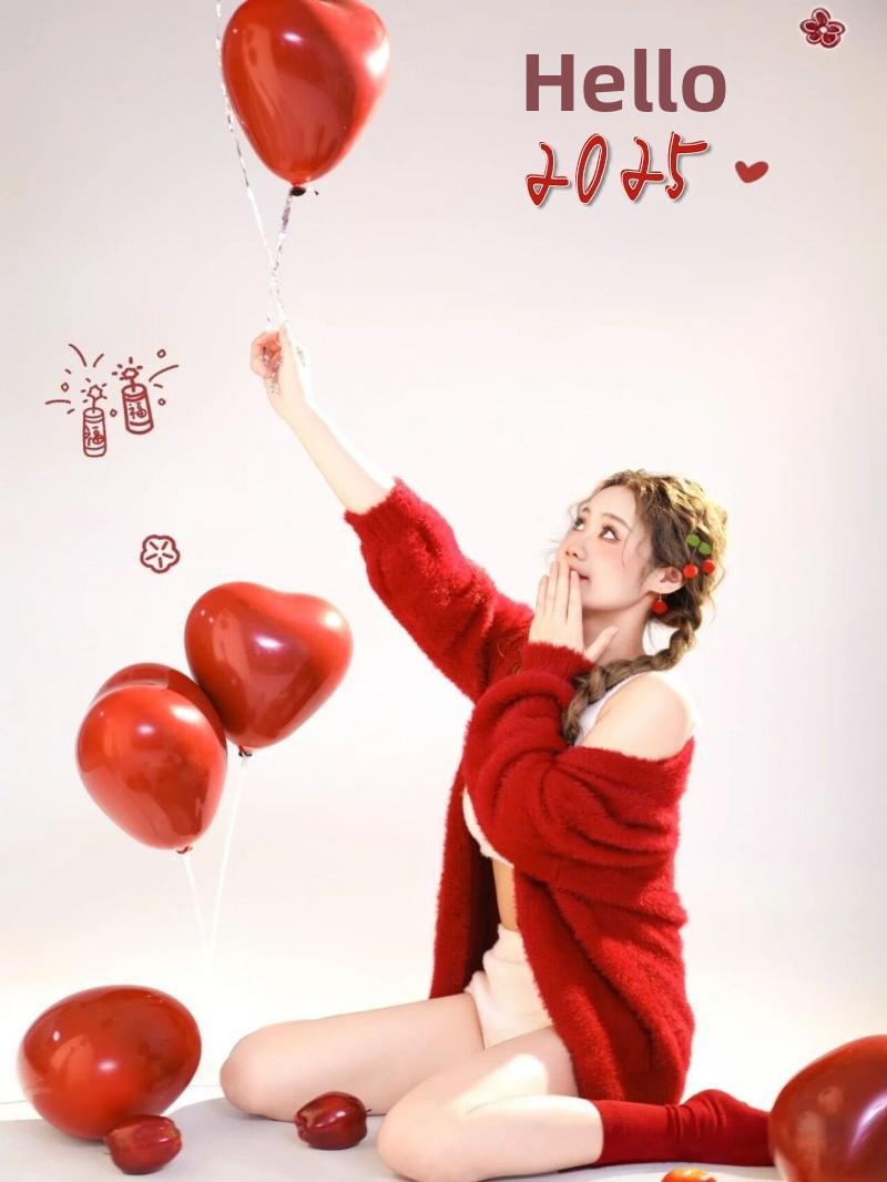 新しい秋冬の赤いセーター芸術写真スタジオガールパーソナリティ - Winter Clothing Photo のレビューと価格